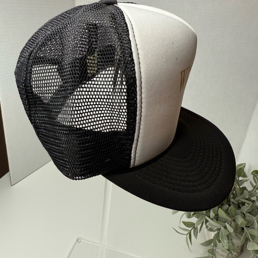 Vintage Wisconsin Badger State Foam Black & White Trucker Hat Snapback Retro WI - Picture 13 of 16